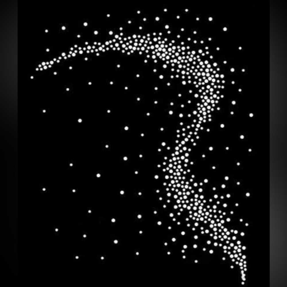 Sheet of Silver Rhinestone Iron-On Appliqué Craft, Clothing Embellishments, New